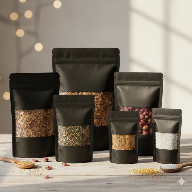 Black Standup Zip Lock Pouch