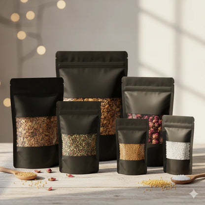 Black Standup Zip Lock Pouch