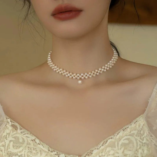 Beautiful Pearl Choker Necklace